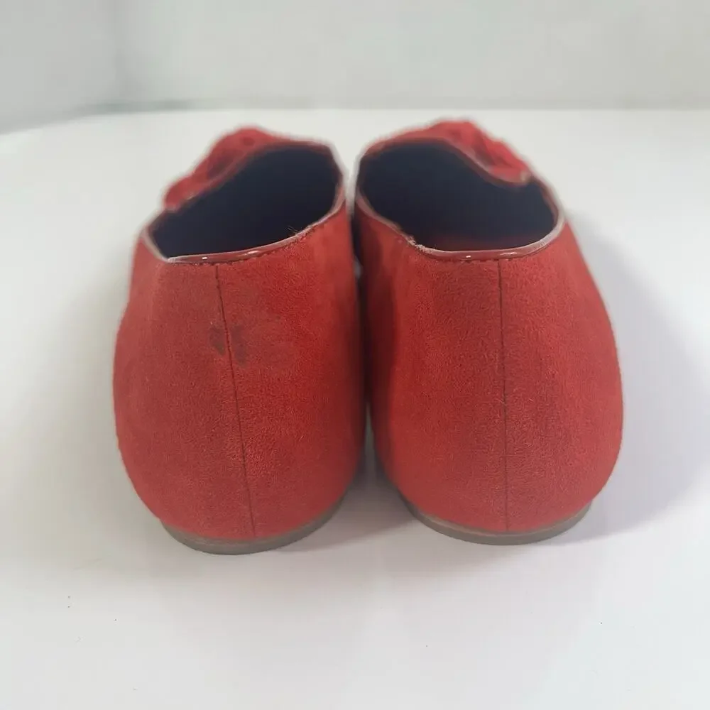 Kate Spade New York Womens Suede Tassel Pointed Toe Loafers Red Size 8 B